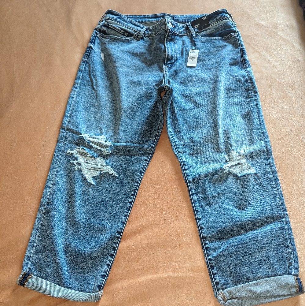 NWT - Express Size 16R Boyfriend Mid-Rise Jeans